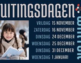 Sluitingsdagen eindejaar